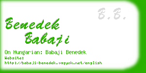 benedek babaji business card
